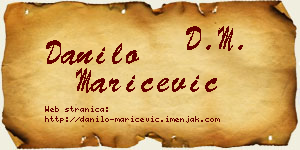 Danilo Marićević vizit kartica